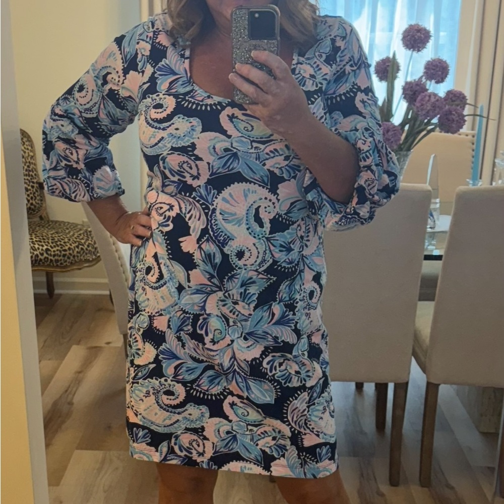 Lilly Pulitzer Blue and Pink Patterned Dress